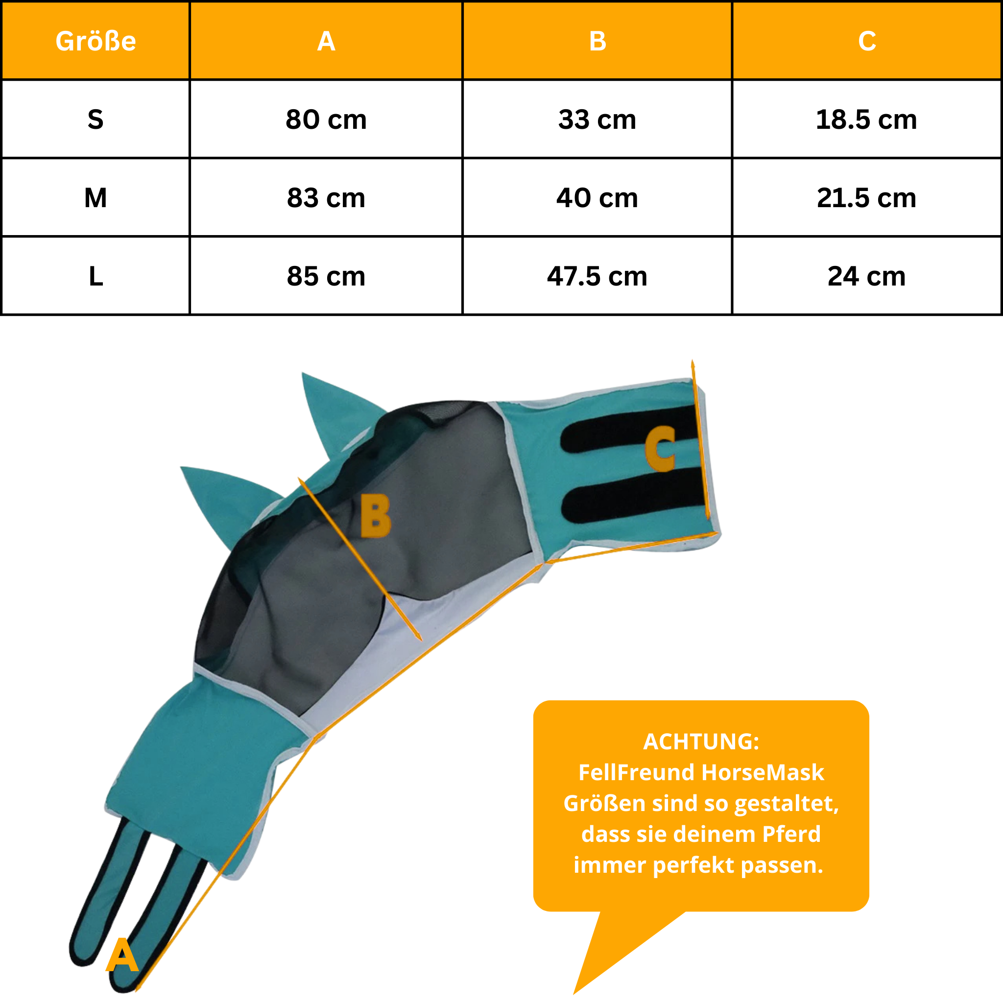 HorseMask - Atmungsaktive Premium-Fliegenmaske für Pferde