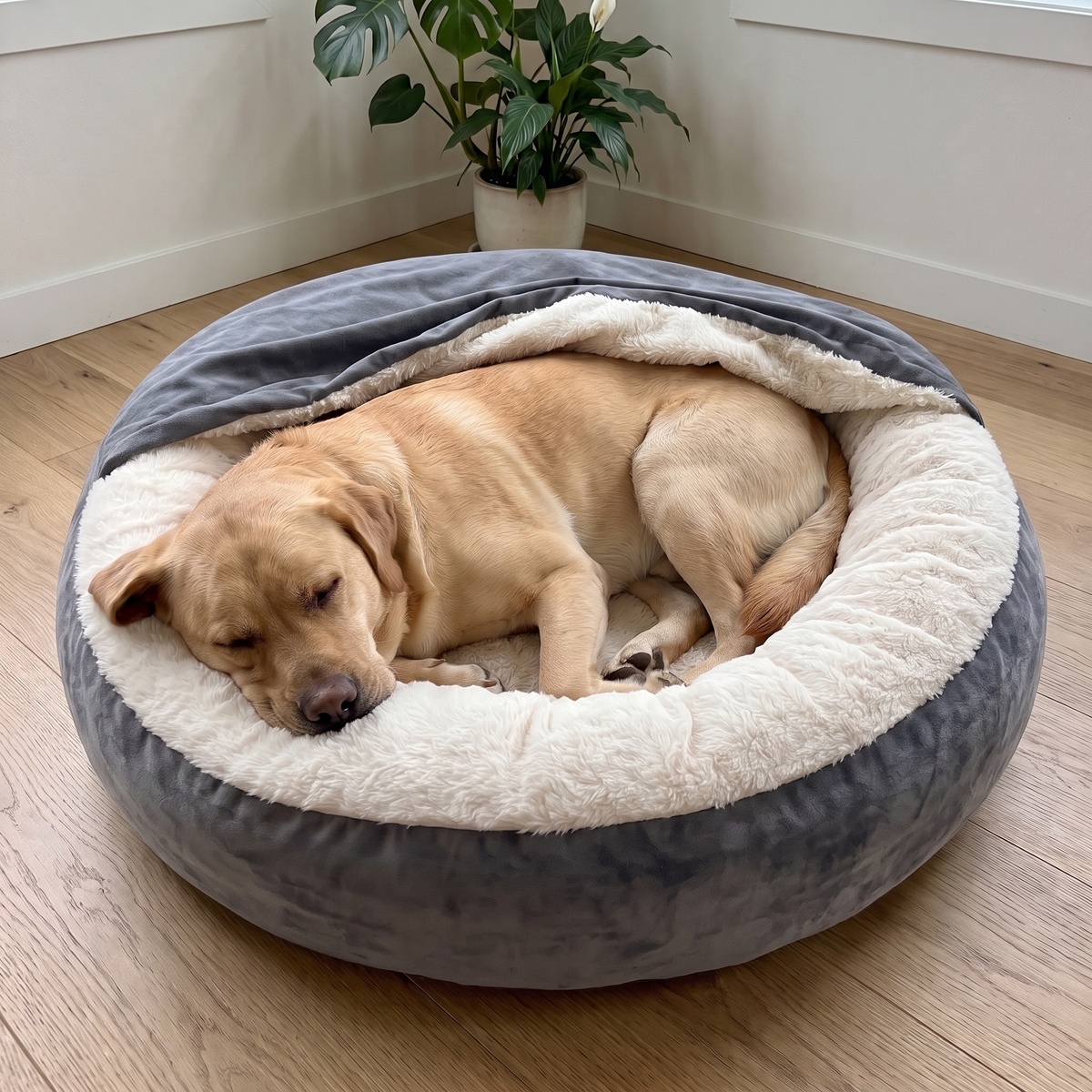 CuddleCave – Labrador asleep with its head on the rim