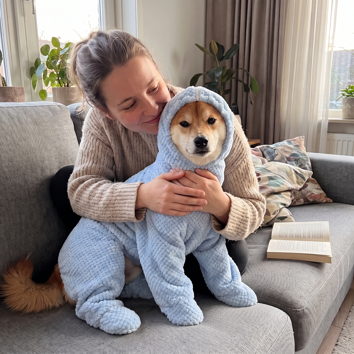 FluffDry dog bathrobe – cuddles after the bath