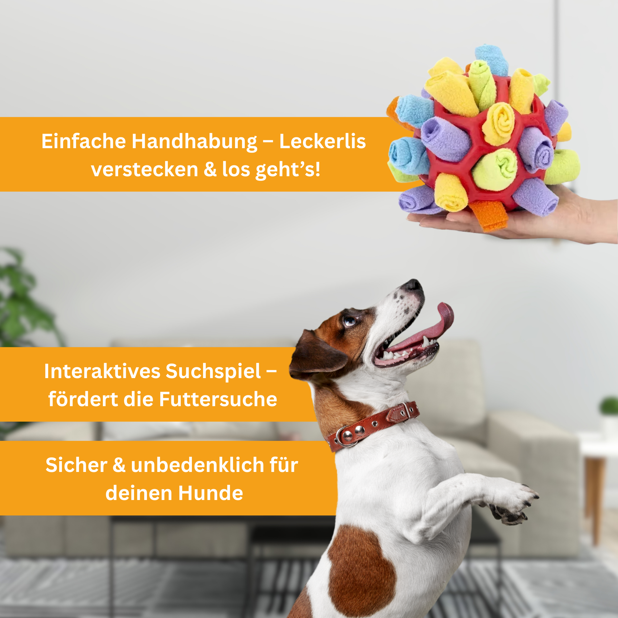 Schnüffelball - Interaktives Leckerli-Spielzeug