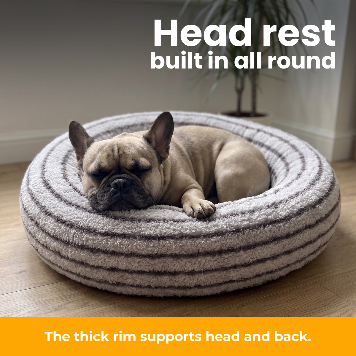[en] CozyRing – French Bulldog resting its head on the rim