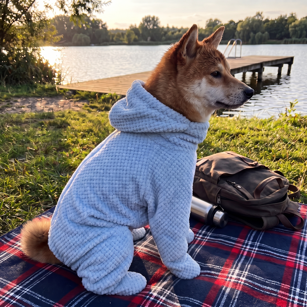 FluffDry dog bathrobe – after the lake